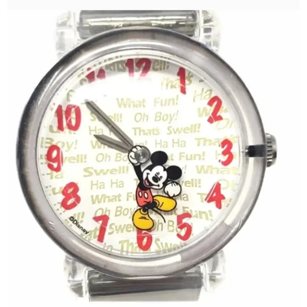 Disney Mickey Mouse Clear Case Watch Mickey Seconds Hand